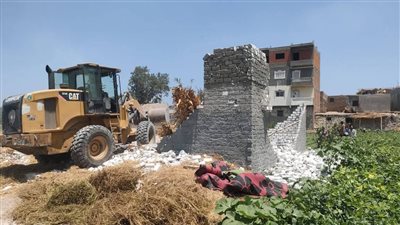 إزالة حالات تعدٍ على الأراضي الزراعية بقرية الأبعادية في دمنهور
