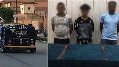 احتفالا بحفل زفاف.. الأمن يضبط شابين لوحا بأسلحة بيضاء من توك توك بالقاهرة