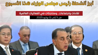 أبرز أنشطة رئيس مجلس الوزراء هذا الأسبوع