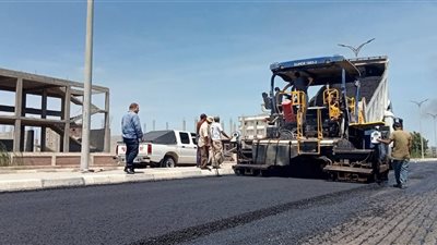 رصف طريق كورنيش زاوية غزال بدمنهور