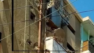 سقوط بلكونة شقة بمساكن النويري بالفيوم