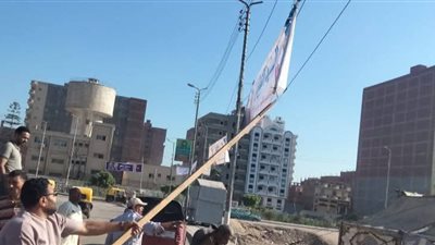 حملات مكثفة لإزالة الإعلانات العشوائية من أعمدة الكهرباء بالدلنجات