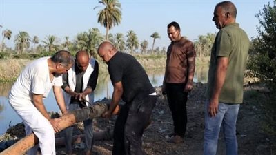 لمنع سرقة مياه الري.. إزالة التعديات على بحر قارون بالفيوم 