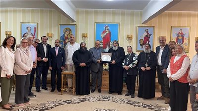 وفد رفيع من مكتبة الإسكندرية يزور دير مارمينا الأثري ببرج العرب
