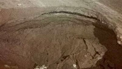 هبوط أرضي بمحور جامعة السادات بالمنوفية