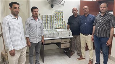 ضبط 1036 علبة سجائر مجهولة المصدر ودون فاتورة بالفيوم 
