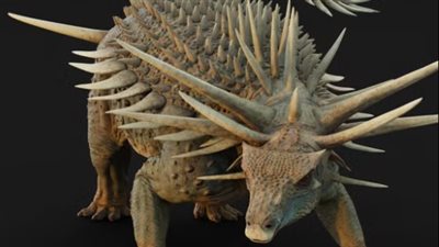 اكتشاف حفرية ديناصور مغطى بالمسامير في المغرب 