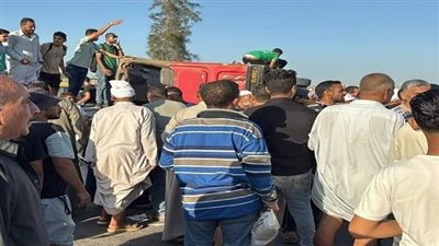 إصابة 28 شخصا في انقلاب أتوبيس بطريق الحسينية في الشرقية| صور 