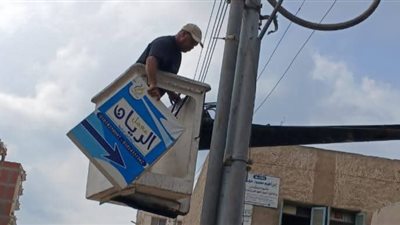 إزالة 45 إعلانًا مخالفًا ومتهالكًا من أعمدة الإنارة بالدلنجات