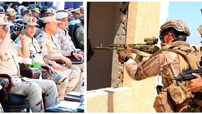 الفريق أحمد خليفة يشهد تنفيذ التدريب المصري الأمريكي المشترك 