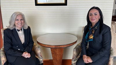 وزيرة التضامن الاجتماعي تلتقي السفيرة هيفاء أبو غزالة