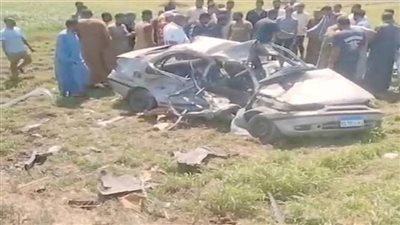 النيابة تحقق في وفاة أسرة كاملة بحادث مروري بالمنيا
