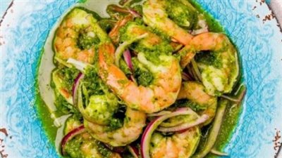  طريقة تحضير جمبري بصلصة البيستو