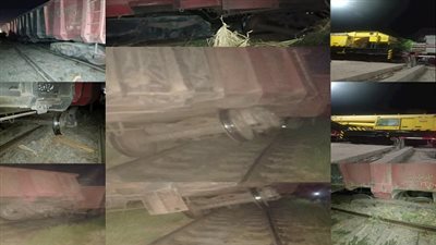 خروج قطار بضائع بني سويف يعطل الحركة والنيابة تتحفظ على السائق