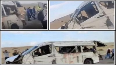 مصرع 8 أشخاص وإصابة 7 في انقلاب ميكروباص بالكريمات