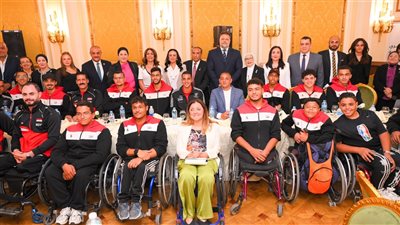 وزيرة التضامن تشهد احتفالية تكريم منتخبات مصر لكرة السلة على الكراسي المتحركة