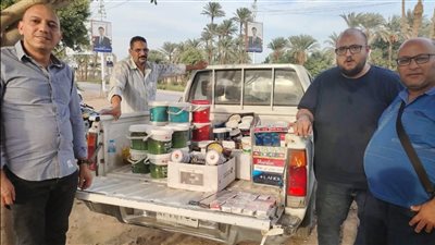 ضبط دهانات منتهية الصلاحية وسجائر مجهولة المصدر بالفيوم 