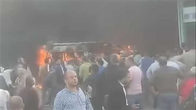 حريق هائل بموقف محرم بك بالإسكندرية