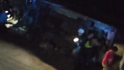 عودة الحركة المرورية بعد انقلاب ميكروباص طريق شبرا – بنها الحر