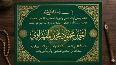 أسرة تحرير الوفد تهنئ الزميل محمود المنهراوي بمناسبة قدوم مولوده الجديد أحمد