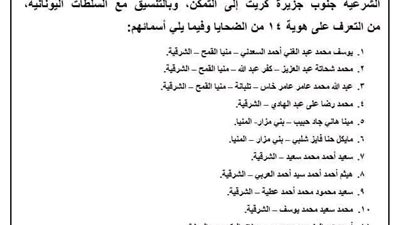 ثلاث ضحايا من المنيا بحادث غرق مركب باليونان 