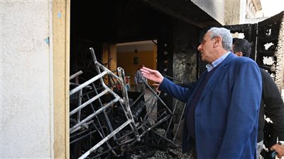 محافظ الغربية يتابع جهود السيطرة على حريق مسرح مدرسة طنطا الزراعية