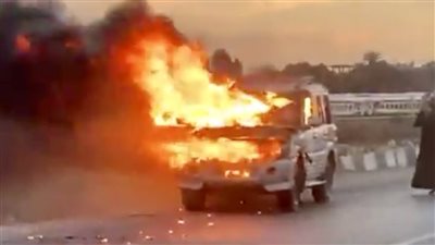 العناية الإلهية تنقذ سائقا من الموت بعد تفحم سيارته