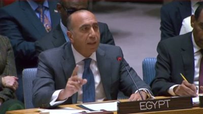 مندوب مصر بمجلس الأمن يدين الانتهاكات الإسرائيلية في الضفة والقدس المحتلة (فيديو)