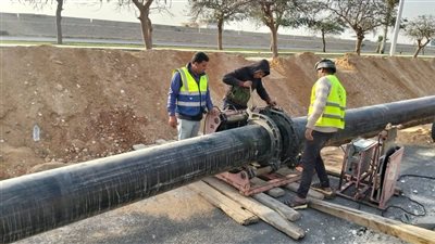 رئيس جهاز الشروق يتفقد تنفيذ مشروع ازدواج خط الطرد بين محطتي رفع 