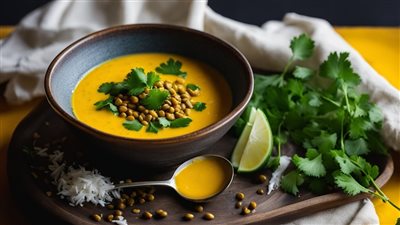 شوربة العدس الأصفر بالكركم| دفء وفوائد في طبق واحد