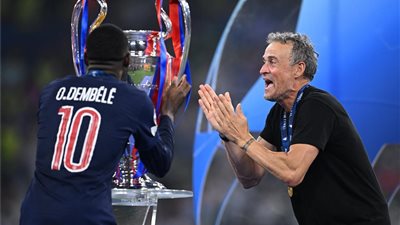 لويس إنريكي و عثمان ديمبيلي 