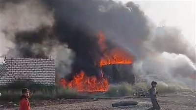 موقع الحريق بمخزن سولار 