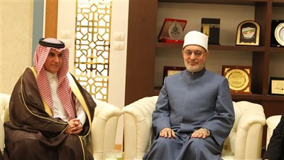 مفتي الجمهورية يستقبل مندوب السعودية الدائم لدى جامعة الدول العربية 