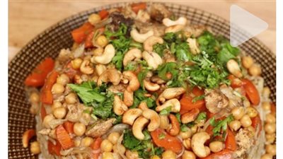 طريقة تحضير أرز بالحمص والخضار
