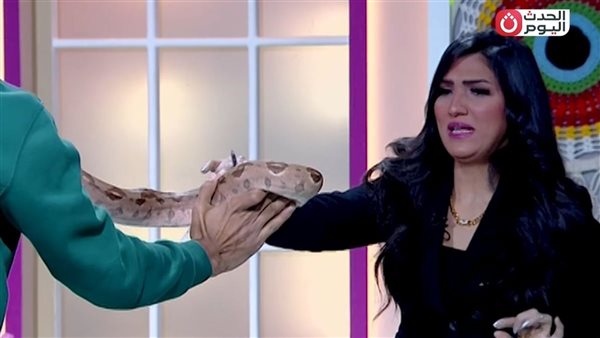 مقلب الإعلاميين في جحيم.. ضيف يرعب المذيعة بتحويل الاستديو إلى جحر ثعابين (فيديو)