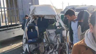 مصرع طالب وإصابة 9 آخرين في تصادم نقل وسوزوكي بطريق «بلبيس – العاشر من رمضان»