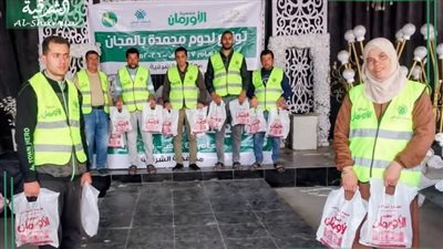 توزيع 1700 كيلو لحوم على 850 أسرة بمركز أبوكبير