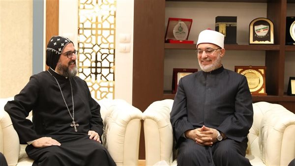 مفتي الجمهورية يستقبل وفدًا من الكنيسة السريانية الأرثوذكسية للتهنئة بعيد الفطر