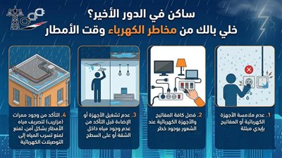 ساكن في الدور الأخير؟ احذر من مخاطر الكهرباء وقت الأمطار