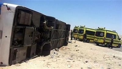 انقلاب أتوبيس على محور الضبعة بالبحيرة يُصيب 12 شخصًا بينهم سوداني