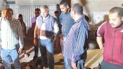رئيس مياه الفيوم يترأس أعمال إصلاح خط طرد محطة قحافة 