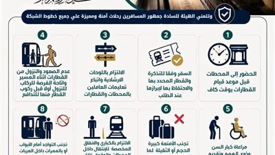 السكة الحديد تناشد الركاب الالتزام بالتعليمات المنظمة للسفر خلال فترة عيد الأضحي المبارك
