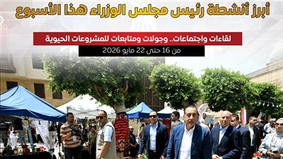 أبرز أنشطة رئيس مجلس الوزراء هذا الأسبوع.. إنفوجراف