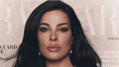 نادين نسيب نجيم تنافس عارضات الأزياء على غلاف مجلة هاربرز بازار العربية