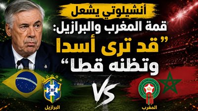 أنشيلوتي يشعل قمة المغرب والبرازيل: قد ترى أسدًا وتظنه قطًا