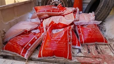 ضبط طن عدس بجودة رديئة معبأ بشكائر مقلدة بالفيوم 
