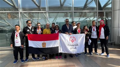 استقبال حافل لبعثة الأولمبياد الخاص المصري بمطار القاهرة 