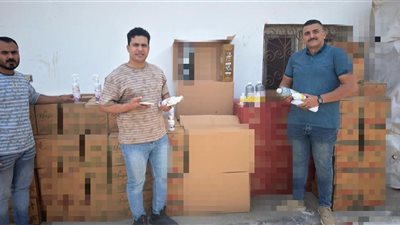 ضبط 3324 عبوة معطر جو مُعبأة دون ترخيص  و2450 علبة سجائر مجهولة المصدر بالبحيرة