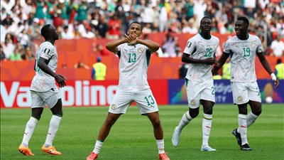 ديارا يسجل الهدف الاول لمنتخب السنغال أمام بلجيكا 