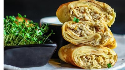 كريب الدجاج والفطر.. وجبة متكاملة بمذاق شهي وطريقة تحضير سهلة في المنزل